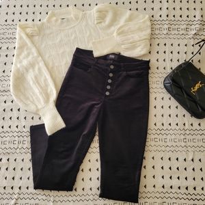 PAIGE Black Velvet Hoxton Ankle Peg Jeans